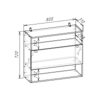 Шкаф навесной Зара 800х310х720 крафт белый