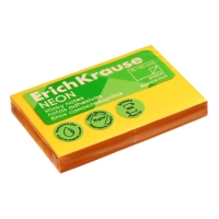 Блок с липким краем бумажный 75х50 мм, ErichKrause "Neon", 100 листов, оранжевый Блок с липким краем бумажный 75х50 мм, ErichKrause "Neon", 100 листов, оранжевый