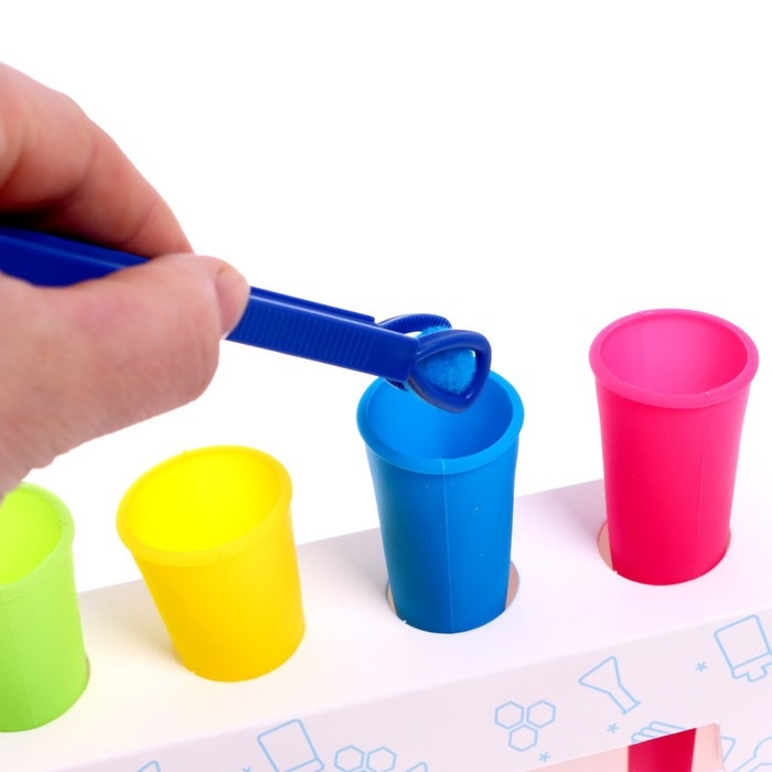 Развивающий набор-сортер &laquo;Цветные колбочки&raquo;, цветные бомбошки, пинцет