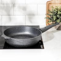 Сковорода &laquo;Гранит&raquo;, d=28 см, съёмная ручка, антипригарное покрытие, цвет серый