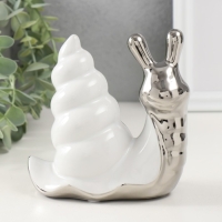 Сувенир керамика "Улитка" серебро с белым 13,5х6,5х13,5 см Сувенир керамика "Улитка" серебро с белым 13,5х6,5х13,5 см