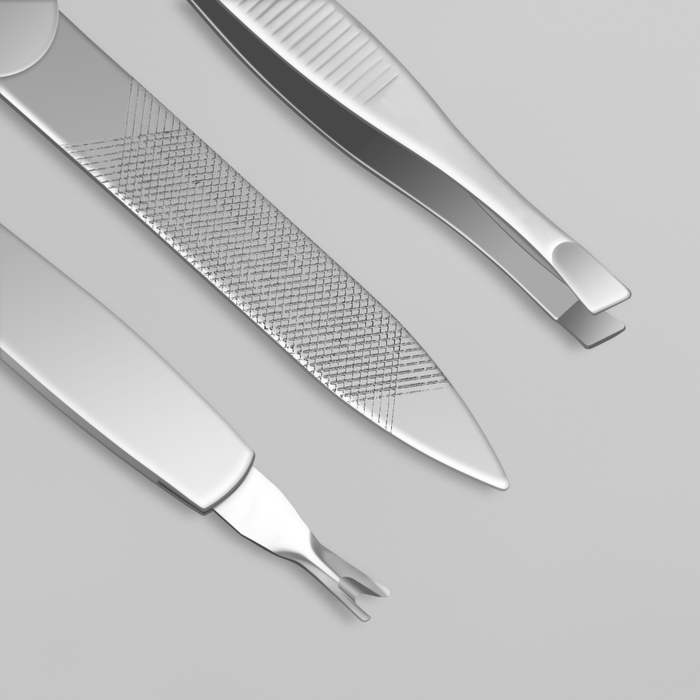 Набор маникюрный &laquo;Рептилия&raquo;, 6 предметов, в футляре, цвет коричневый