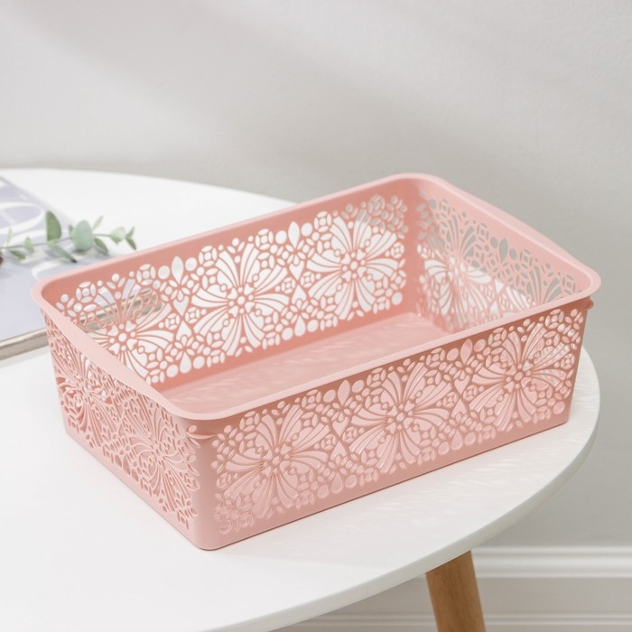 Корзина для хранения Floral, 30&times;19.5&times;9.5 см, цвет МИКС