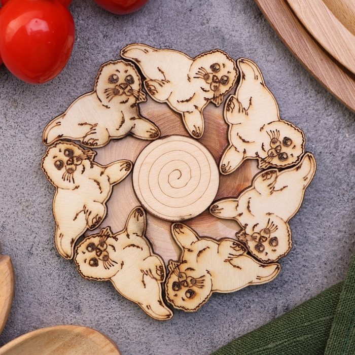 Подставка под горячее «Нерпа», 12см, можжевельник Подставка под горячее «Нерпа», 12см, можжевельник