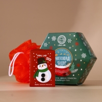 Подарочный набор URAL LAB &laquo;Снегопад чудес&raquo;, мыло для рук кусковое 100 г и мочалка для тела, Новый Год