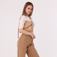 Сумка женская на молнии, цвет бежевый