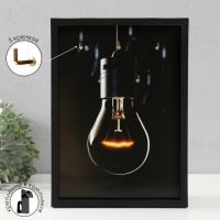 Ключница открытая "Лампочка. Лофт" 5 крючков, 23х32 см Ключница открытая "Лампочка. Лофт" 5 крючков, 23х32 см