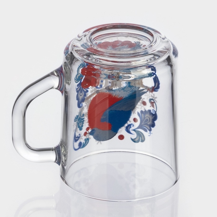 Кружка стеклянная для чая &laquo;Снегири на рябине&raquo;, 200 мл