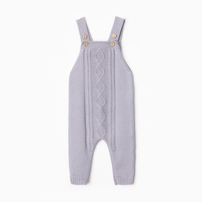 Комбинезон детский вязаный MINAKU, рост 62-68, цвет серо-голубой