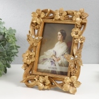 Фоторамка полистоун 10х15 см "Цветочная нежность" золото 23х18х2 см Фоторамка полистоун 10х15 см "Цветочная нежность" золото 23х18х2 см