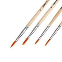 Набор кистей нейлон, круглые, 4 штуки: № 1, 2, 3, 4