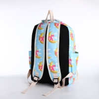 Рюкзак школьный на молнии, сумка, косметичка, цвет голубой