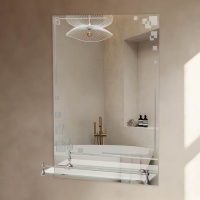 Зеркало настенное, с пескоструйной графикой, 60 х 40 см, с полочкой, 2 кронштейна Зеркало настенное, с пескоструйной графикой, 60 х 40 см, с полочкой, 2 кронштейна