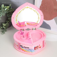 Шкатулка музыкальная механическая "Сердце в банте" 16х18х7,5 см МИКС