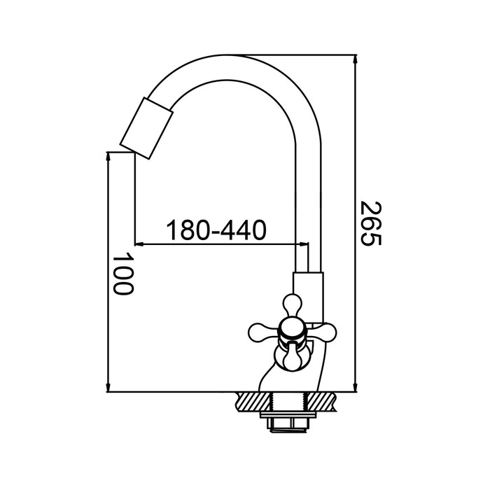 Cмеситель для кухни ZEIN Z2104, двухвентильный, силиконовый излив, черный/хром