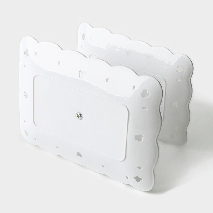 Этажерка - фруктовница прямоугольная Доляна &laquo;Вивьен&raquo;, 2 яруса, 22,5&times;16 см, 26,5&times;19 см, цвет белый