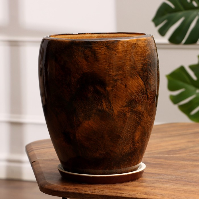 Набор горшков 3 шт. "Весна" коричневый 15 л/ 5,5 л/ 1,5 л