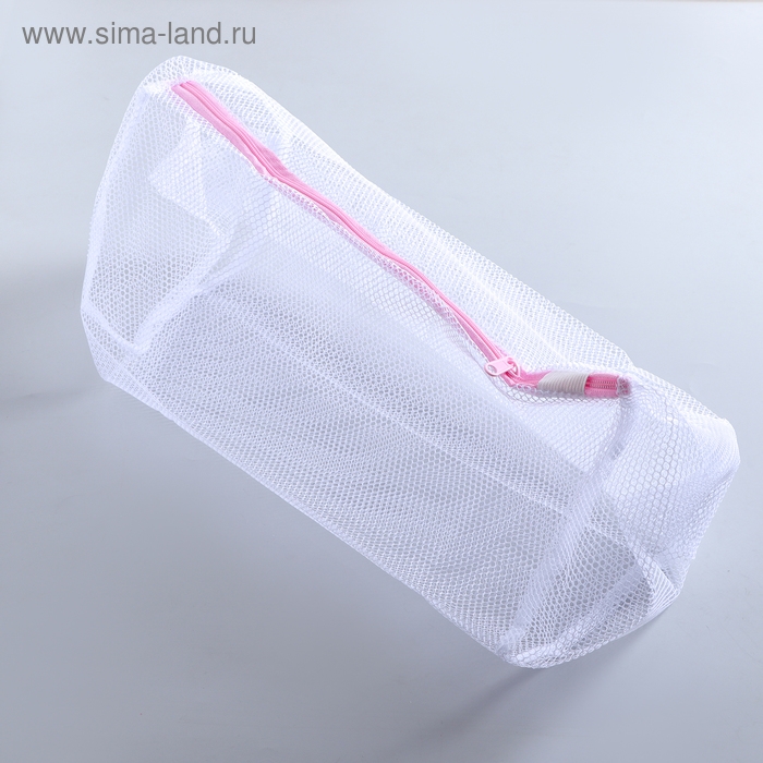 Мешок для стирки белья Доляна, 22&times;33&times;19 см, крупная сетка, цвет белый