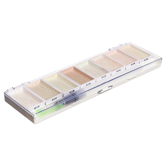 Краски акварельные, перламутровые, + кисть, в пластиковой коробке, 8 цветов