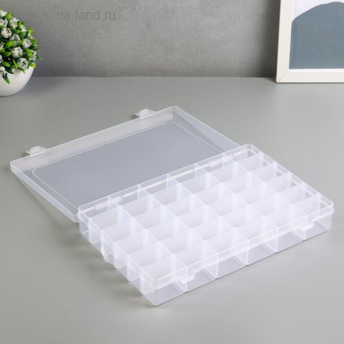 Шкатулка пластик для мелочей "Прямоугольная" 36 отделений 4,3х27,5х17,8 см