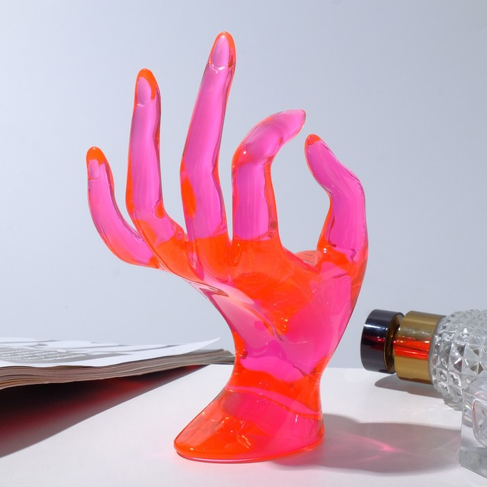 Подставка для украшений «Рука» 10,5×8×16 см, цвет розовый Подставка для украшений «Рука» 10,5×8×16 см, цвет розовый