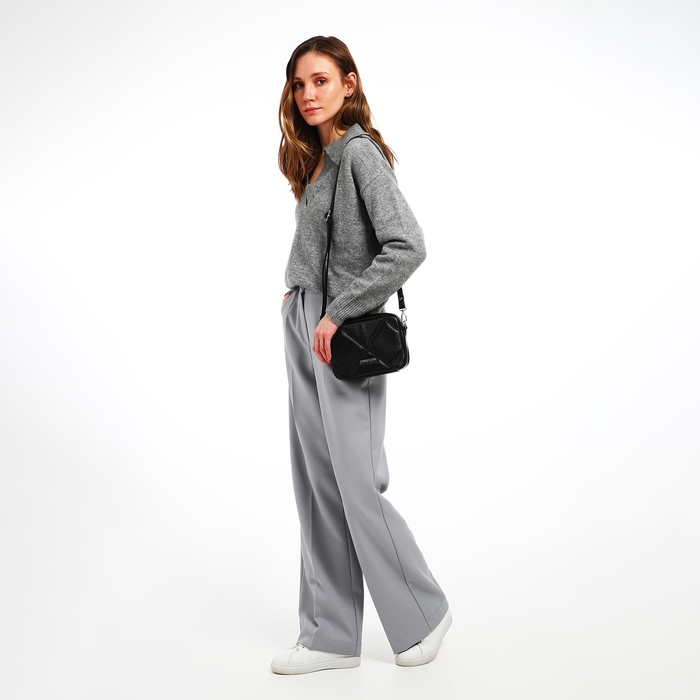 Сумка женская через плечо TEXTURA, маленький размер, цвет чёрный