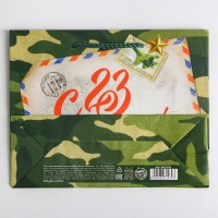 Пакет подарочный ламинированный горизонтальный, упаковка, &laquo;Письмо защитнику&raquo;, MS 23 х 18 х 8 см