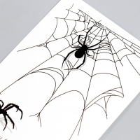 Татуировка на тело чёрная "Пауки и паутины" МИКС 10х21 см Татуировка на тело чёрная "Пауки и паутины" МИКС 10х21 см