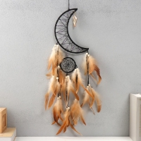 Ловец снов двойной "Месяц. Ракушка" чёрно-бежевый 20х74 см Ловец снов двойной "Месяц. Ракушка" чёрно-бежевый 20х74 см