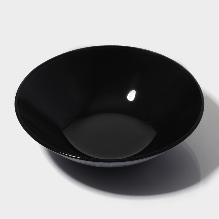 Миска стеклянная Доляна «Блэк», 380 мл, 18,5×5 см, цвет чёрный Миска стеклянная Доляна «Блэк», 380 мл, 18,5×5 см, цвет чёрный