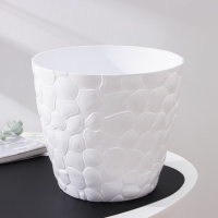 Горшок с поддоном &laquo;Камешки&raquo;, 8 л, цвет белый