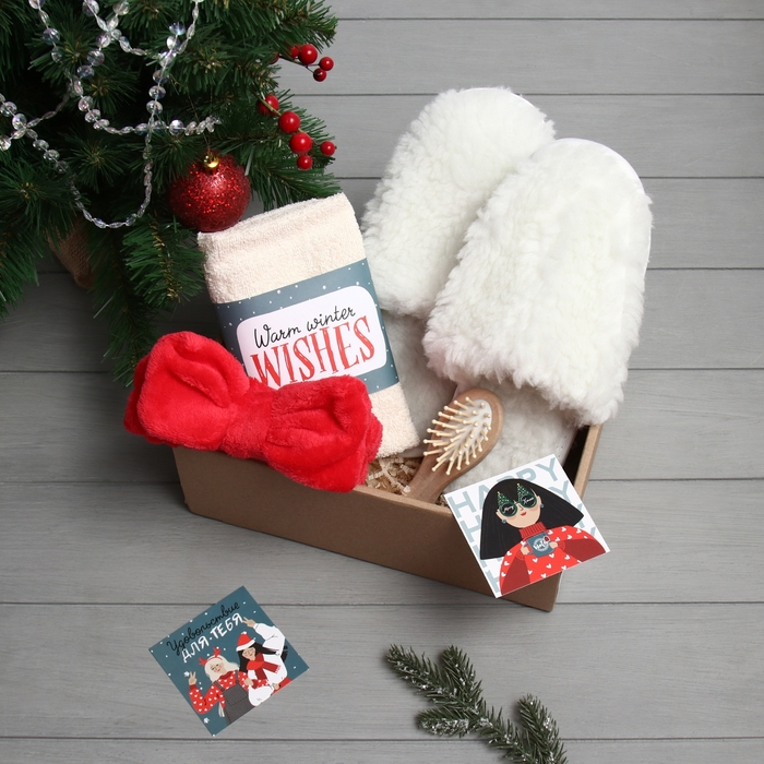 Набор подарочный &laquo;Новый год: Warm winter wishes&raquo; полотенце и аксессуары