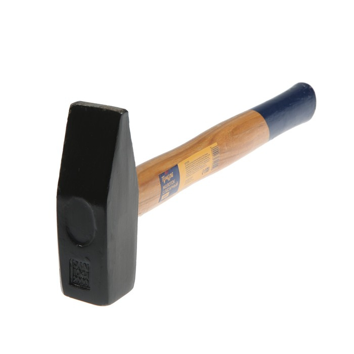 Молоток слесарный ТУНДРА, квадратный боек, деревянная рукоятка, 2000 г