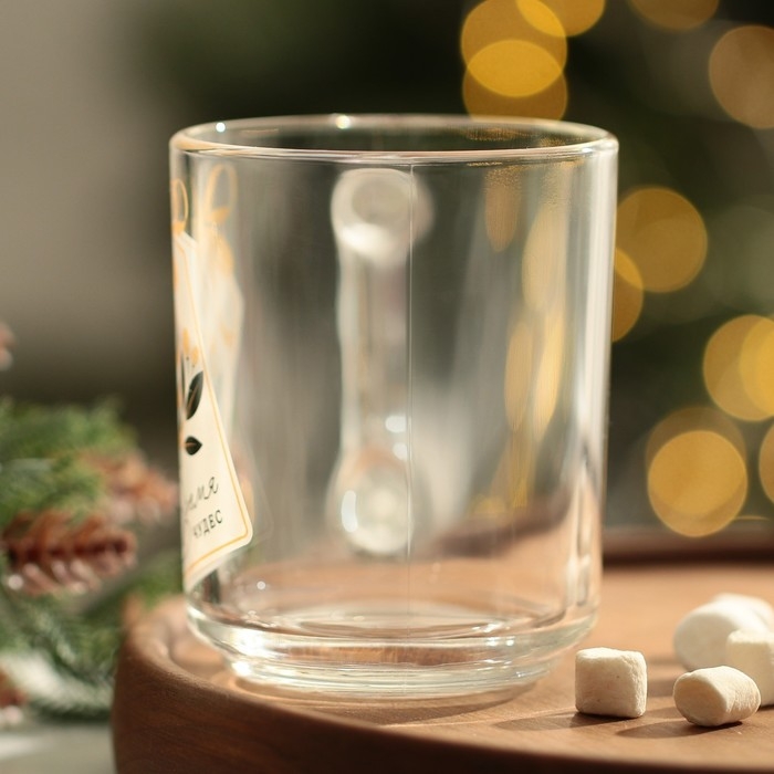 Кружка новогодняя стеклянная &laquo;Время чудес&raquo;, 200 мл