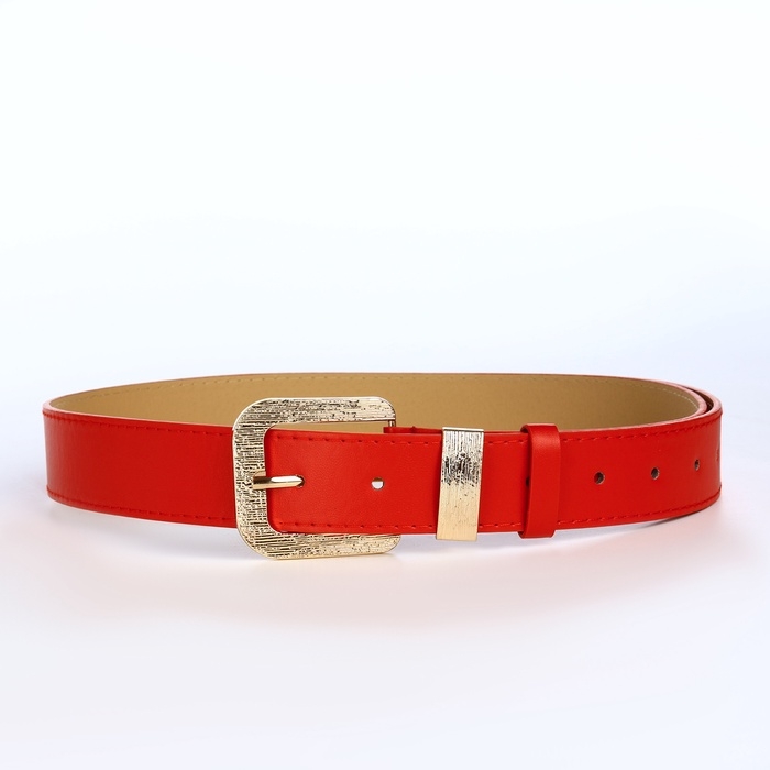 Ремень женский, ширина 3 см, пряжка металл, цвет красный Ремень женский, ширина 3 см, пряжка металл, цвет красный