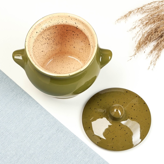 Горшок керамический для запекания №6, 0,65л / 12х12см, оазис