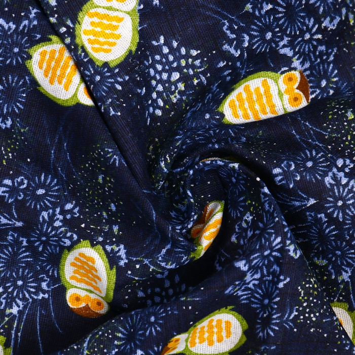 Лоскут для рукоделия, х/б, совы на синем, 100 &times; 50 см