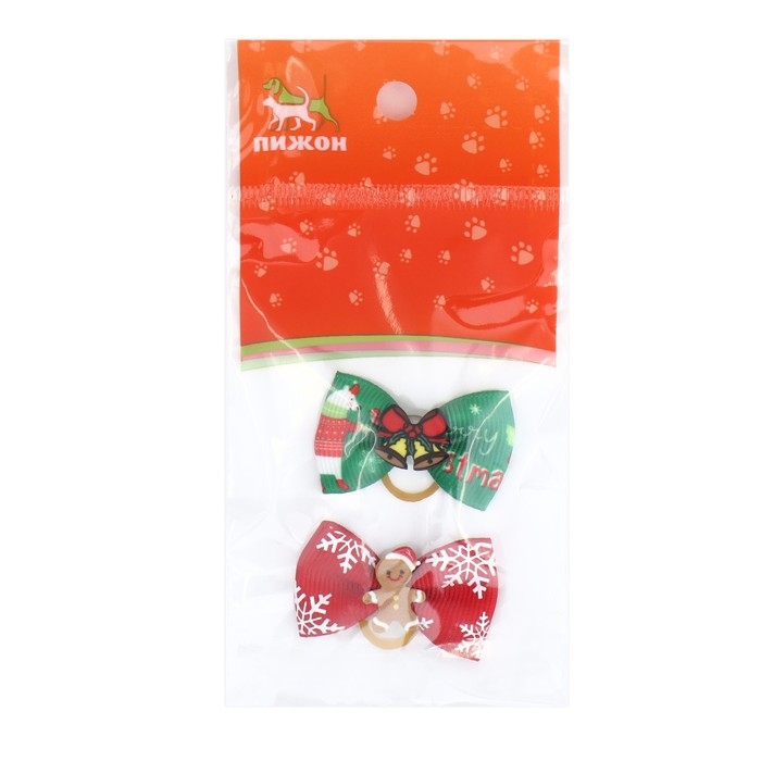Новый год. Резинки новогодние Новый год. Резинки новогодние "Колокольчик+Пряня", набор 2 шт