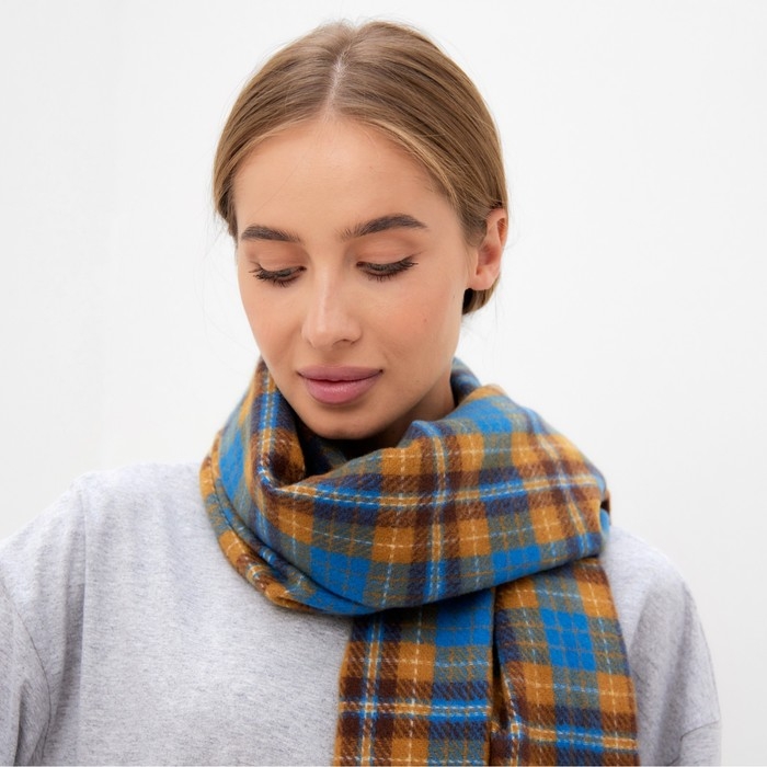 Шарф зимний с кистями MINAKU 65*180 + 8 см цвет жёлтый Шарф зимний с кистями MINAKU 65*180 + 8 см цвет жёлтый