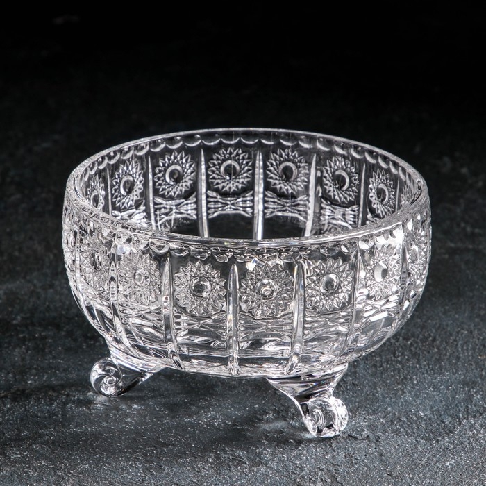 Салатник хрустальный на ножке, d=12.5 см