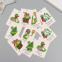 Новогодняя бирка картон "Озорства в Новом году!" Новогодний набор 10 шт (5 видов) 4х6 см Новогодняя бирка картон "Озорства в Новом году!" Новогодний набор 10 шт (5 видов) 4х6 см