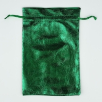 Мешочек подарочный парча &laquo;Новогодние подарки&raquo;, зелёный, 16 х 24 см, Новый год