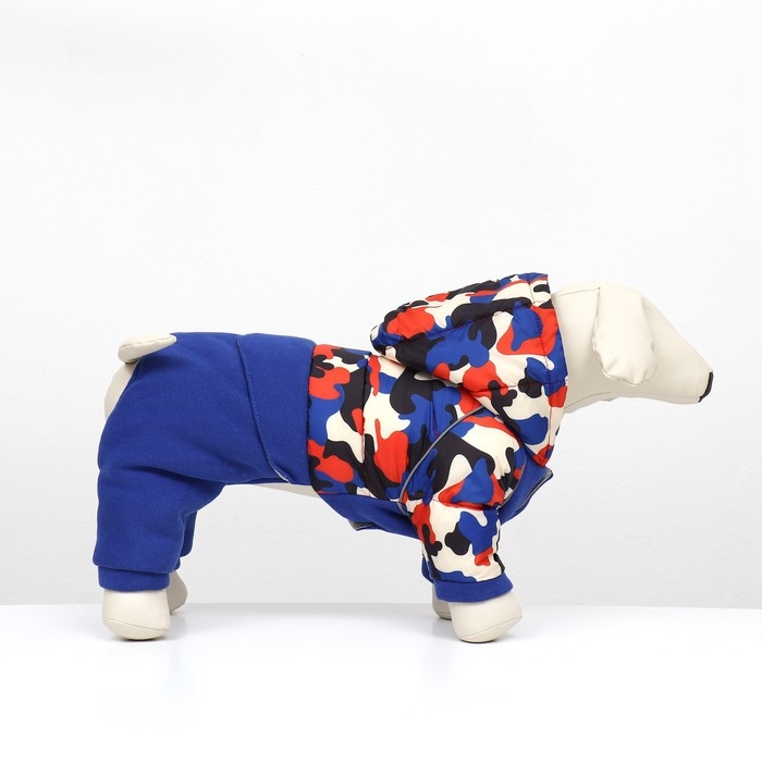 Комбинезон "Go-Иди" с утяжкой, размер 12 (ДС 28, ОГ 38, ОШ 27 см), синий/камуфляж