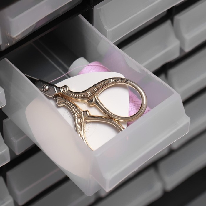 Бокс для хранения мелочей с выдвигающимися ячейками, 40 &times; 33 см, цвет чёрный