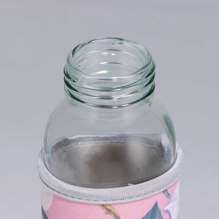 Бутылка стекло в чехле &laquo;Цветы&raquo;, 350 мл