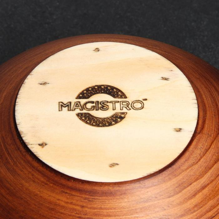 Тарелка суповая из натурального кедра Mаgistrо, 800 мл, цвет шоколадный