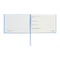 Еженедельник датированный 2025 года, 181х127 мм, 64 листа ESCALADA, мягкая обложка из искусственной кожи, блинтовое тиснение, кремовый блок 70 г/м&sup2;, голубой