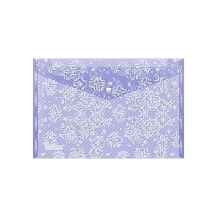 Папка-конверт на кнопке А4, 180 мкм, ErichKrause, Pastel Dots, глянцевая, полупрозрачная, с рисунком, МИКС