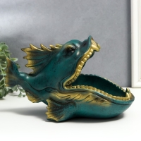 Сувенир полистоун подставка "Рыба-дракон" тёмно-зелёный 17х16х29 см Сувенир полистоун подставка "Рыба-дракон" тёмно-зелёный 17х16х29 см