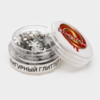 Глиттер пищевой фигурный снежинки серебрянные Глиттер пищевой фигурный снежинки серебрянные